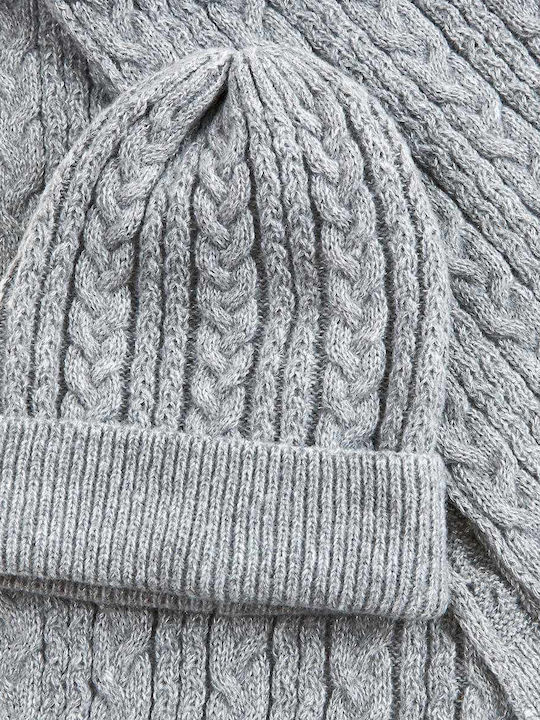 Verde Knitted Beanie Cap Gray