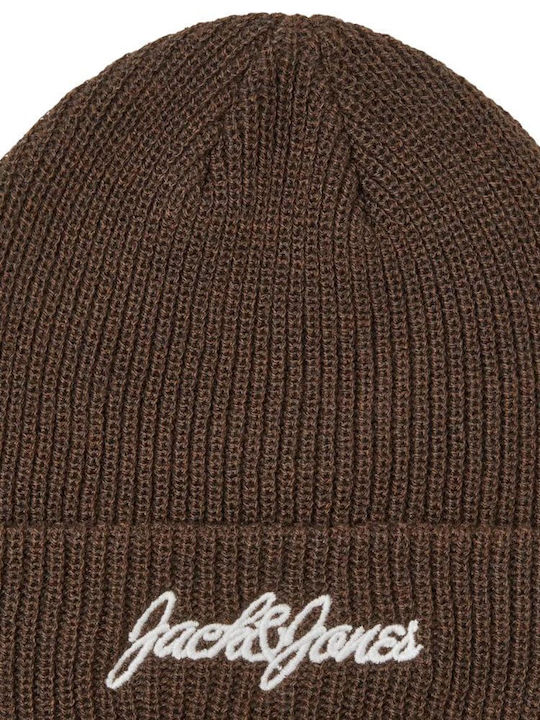 Jack & Jones Knitted Beanie Cap Brown