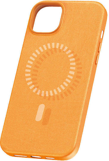 Baseus Fauxther Back Cover Δερματίνης Μαγνητικό Πορτοκαλί (iPhone 15 Plus)