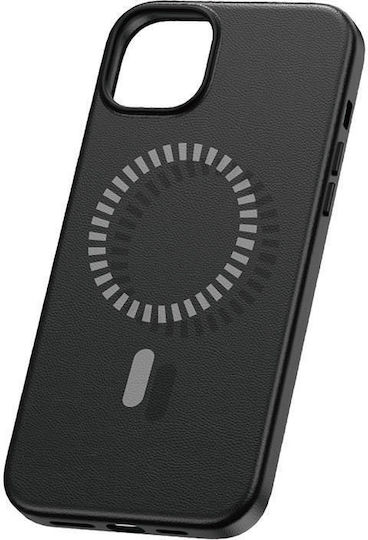 Baseus Fauxther Back Cover Synthetic Leather Magnetic Black (iPhone 15 Plus)