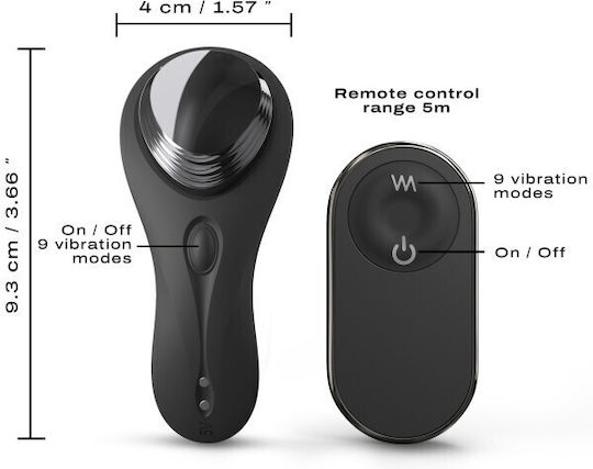 Dorcel Mini Δονητής για Ζευγάρια με Απομακρυσμένο Έλεγχο 9.3cm Μαύρος