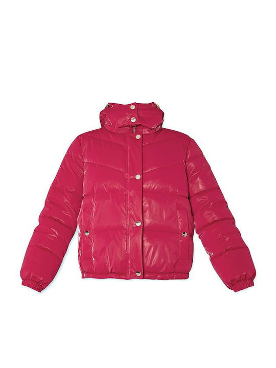 Scurtă Jachetă de femei Puffer Fuchsia