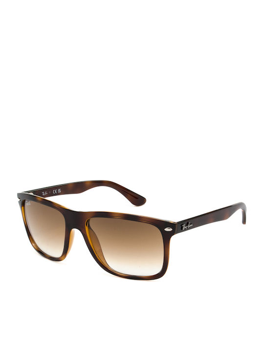 Ray Ban Boyfriend Унисекс Слънчеви Очила с Кафяв Костенурков Пластмасов Рамка и Кафяв Преливащ Лещи