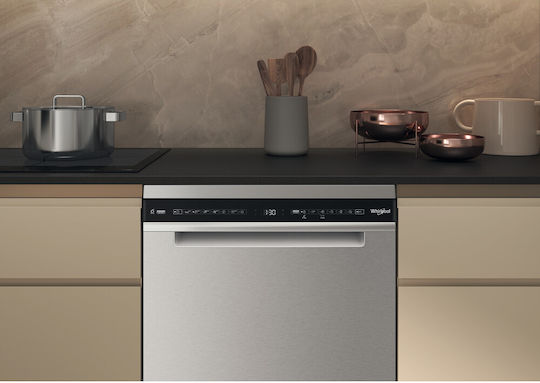 Whirlpool Ελεύθερο Πλυντήριο Πιάτων για 15 Σερβίτσια PowerClean Pro Π60xY85εκ. Inox