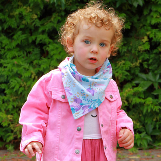 Babyono Floral Bandana Made of 100% Cotton with Button Floral for 0 m+ 2 Pieces