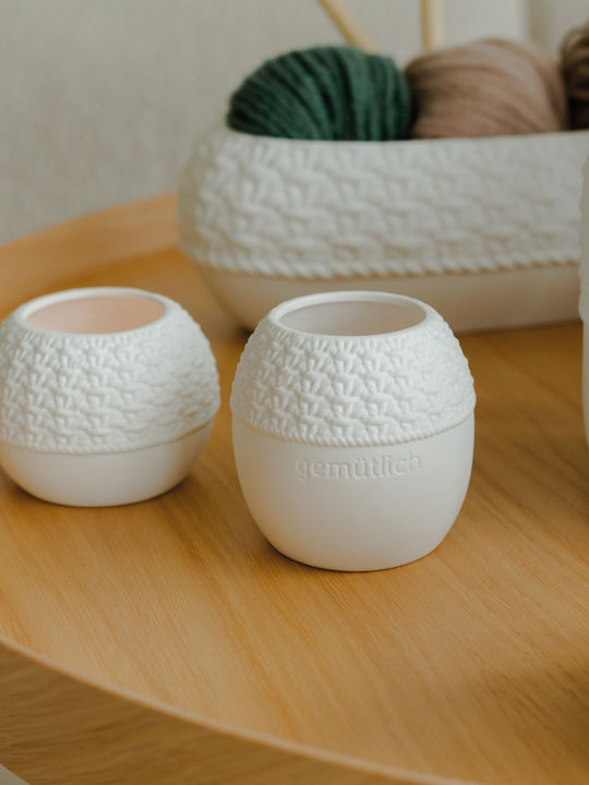 Raeder Candle Holder suitable for Tealights Porcelain in White Color 9x9x6.5cm 1pcs