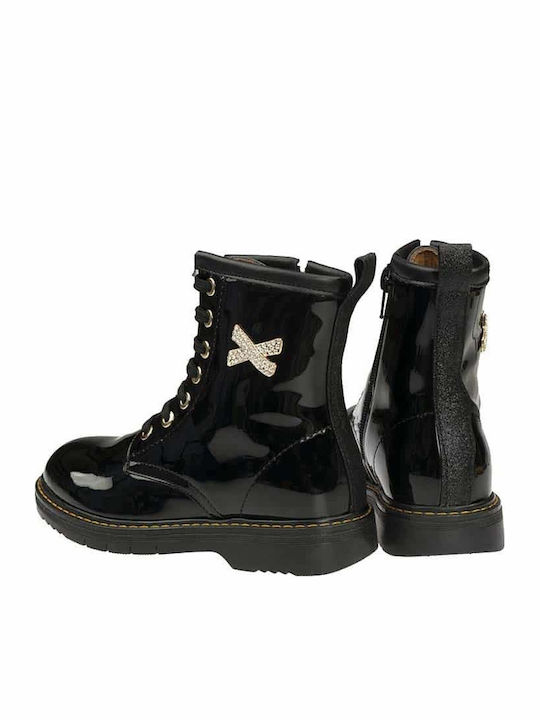 Anatomisch Kinderstiefel mit Reißverschluss Schwarz
