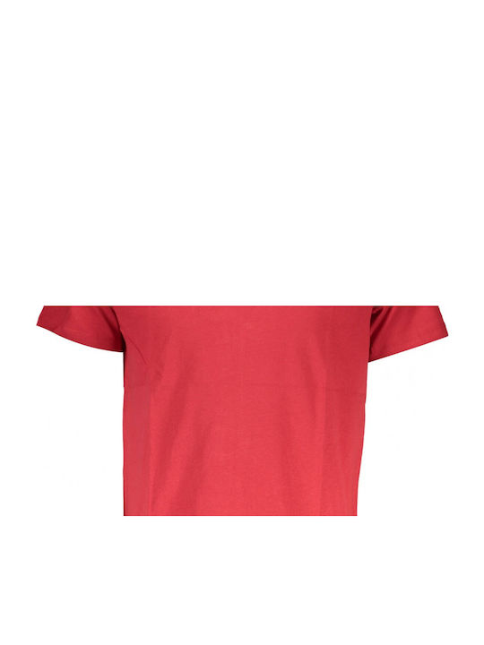 Gian Marco Venturi Men's Short Sleeve T-shirt with Zipper Red