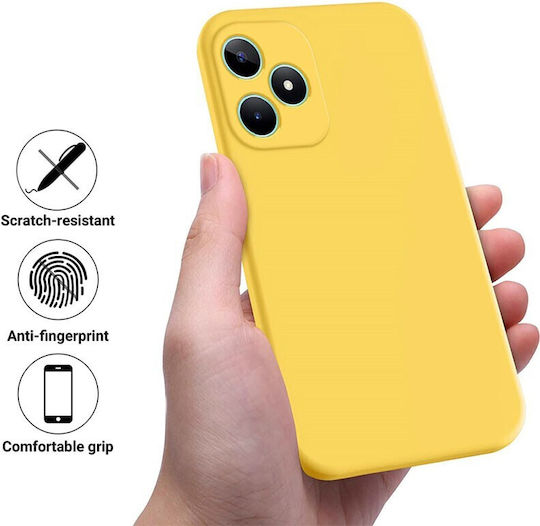 Solid Color Umschlag Rückseite Silikon Gelb (Realme C51)