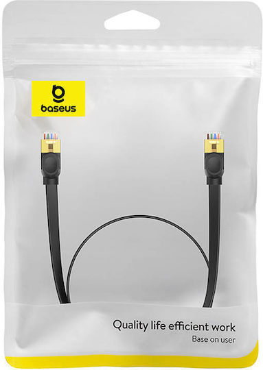 Baseus Flat Cat.7 10Gbps Network Cable Ethernet 0.5m Black