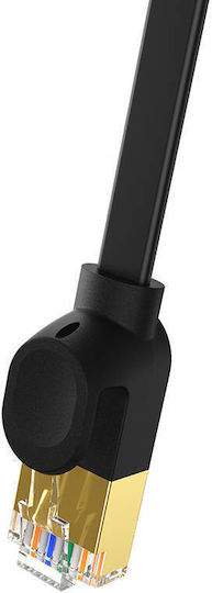 Baseus Flat Direct Attach Copper Cat.7 Ethernet Network Cable 2m Black 1pcs