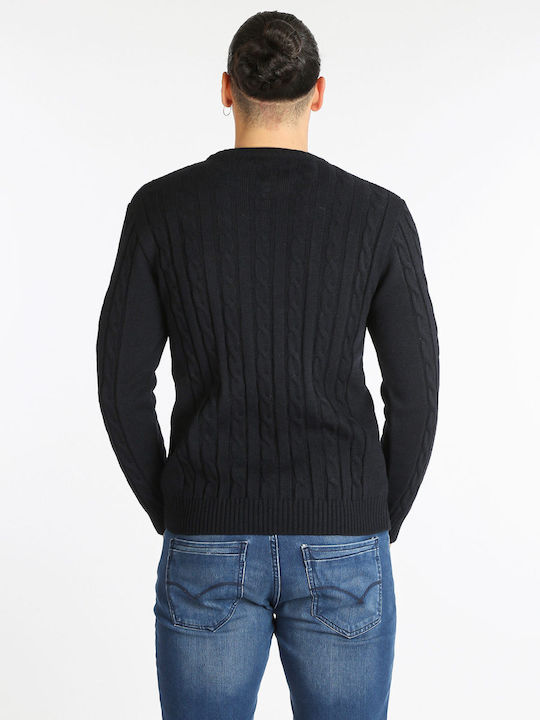 U.S.Grand Polo Club Men's Long Sleeve Sweater Black