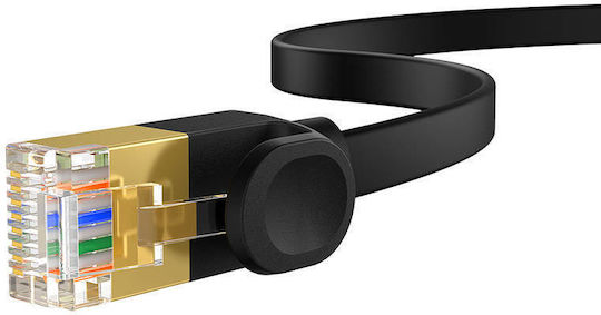 Baseus Flat Cat.7 (10Gbps) Καλώδιο Δικτύου Ethernet 8m Μαύρο