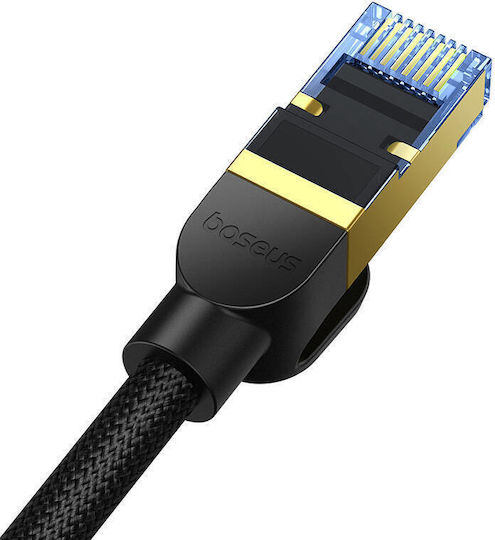 Baseus Direct Attach Copper Cat.7 (10Gbps) Καλώδιο Δικτύου Ethernet 1m Μαύρο