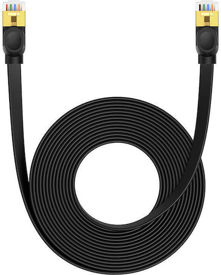 Baseus Flat Cat.7 (10Gbps) Καλώδιο Δικτύου Ethernet 8m Μαύρο