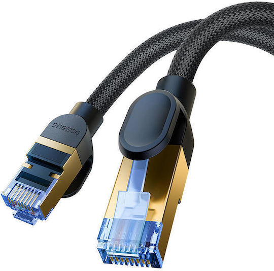 Baseus Direct Attach Copper Cat.7 (10Gbps) Καλώδιο Δικτύου Ethernet 1m Μαύρο