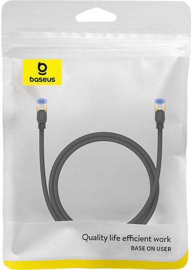 Baseus Direct Attach Copper Cat.7 (10Gbps) Καλώδιο Δικτύου Ethernet 1m Μαύρο
