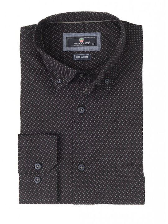 Visconti Men's Shirt Long Sleeve Black