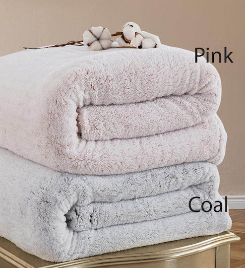 Palamaiki Sepia Κουβέρτα Fleece Υπέρδιπλη 220x240εκ. Coal