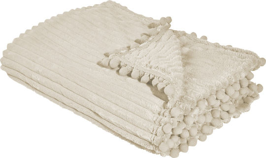 Das Home 1353 Pătură Polar Fleece Simplă 160x220 cm Ivoire
