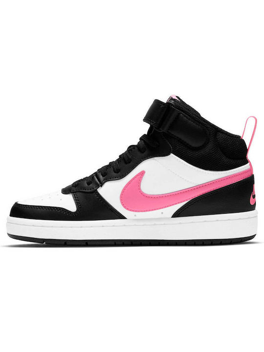 Court Borough Παιδικά Sneakers High με Σκρατς Μαύρα CD7782-005