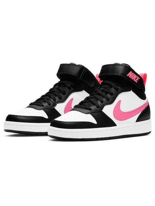 Court Borough Παιδικά Sneakers High με Σκρατς Μαύρα CD7782-005