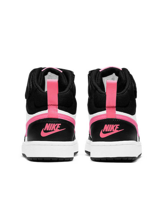 Court Borough Παιδικά Sneakers High με Σκρατς Μαύρα CD7782-005
