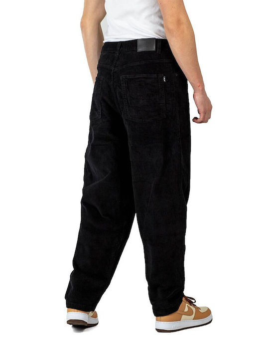 Reell Men's Trousers Elastic in Baggy Line Black