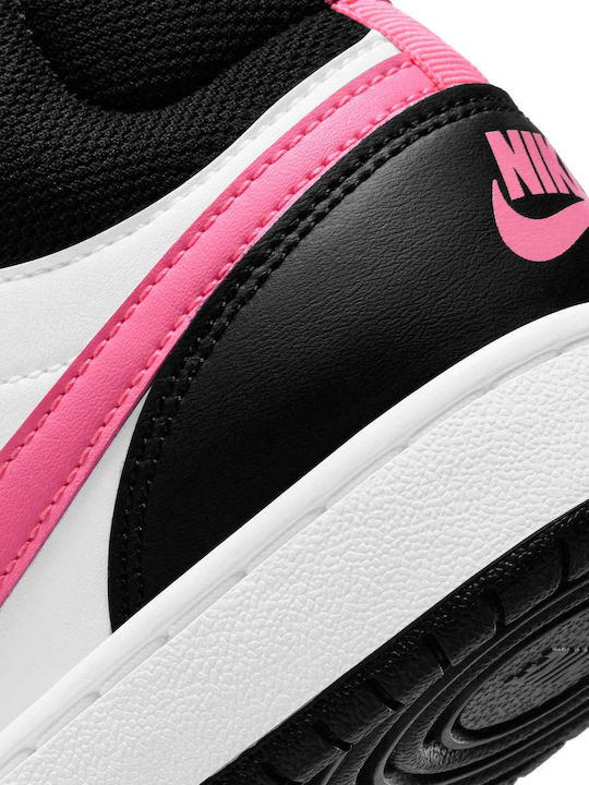 Court Borough Παιδικά Sneakers High με Σκρατς Μαύρα CD7782-005