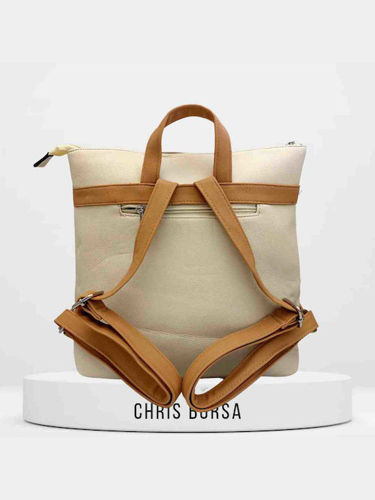 Chris Borsa Women's Bag Backpack Beige