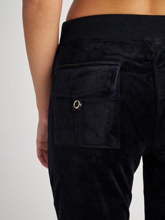 Sweatpants Flared Velvet Black