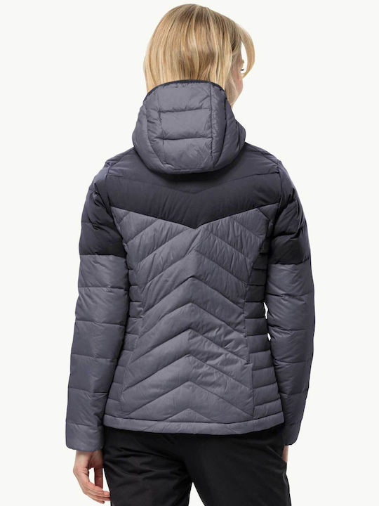 Jack Wolfskin Κοντό Γυναικείο Puffer Μπουφάν για Χειμώνα Ροζ