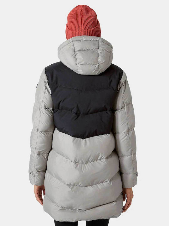 Helly Hansen Κοντό Γυναικείο Puffer Μπουφάν για Χειμώνα Γκρι