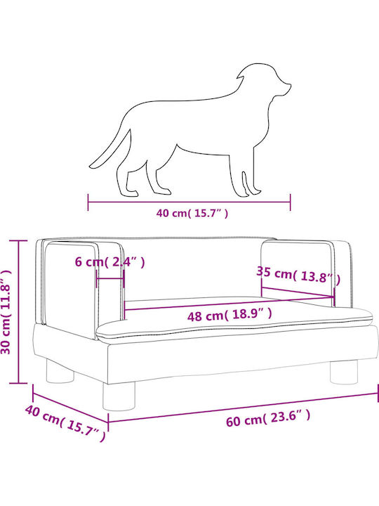 vidaXL Sofa Hundebett Beige 60x40cm.