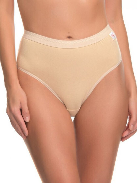 Afoi Giannakopouloi Baumwolle Hochtailliert Damen Slip Beige