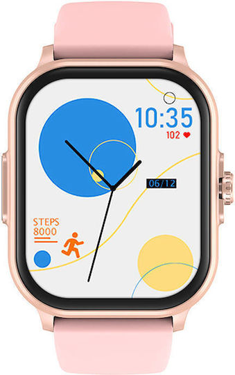 Colmi C63 Aluminium Smartwatch mit Pulsmesser (Rosa)
