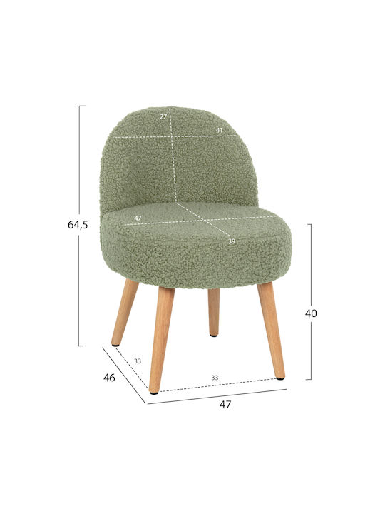 Stool For Living Room with Backrest Wooden Yasmine Physical 47x46x64cm