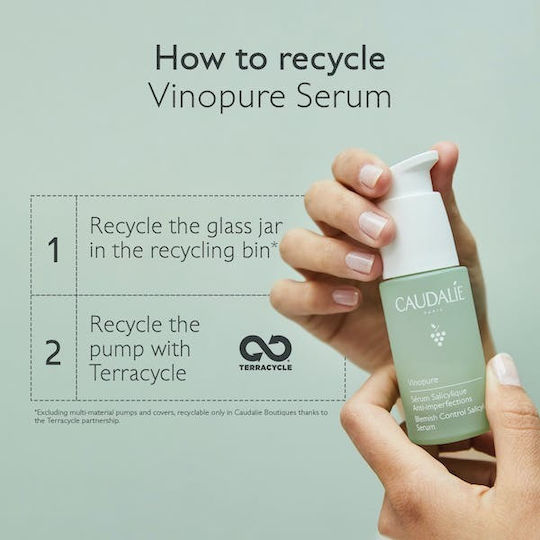 Caudalie Vinopure Blemish Control Serum Face with Niacinamide & Salicylic Acid for Radiance & Firming 30ml