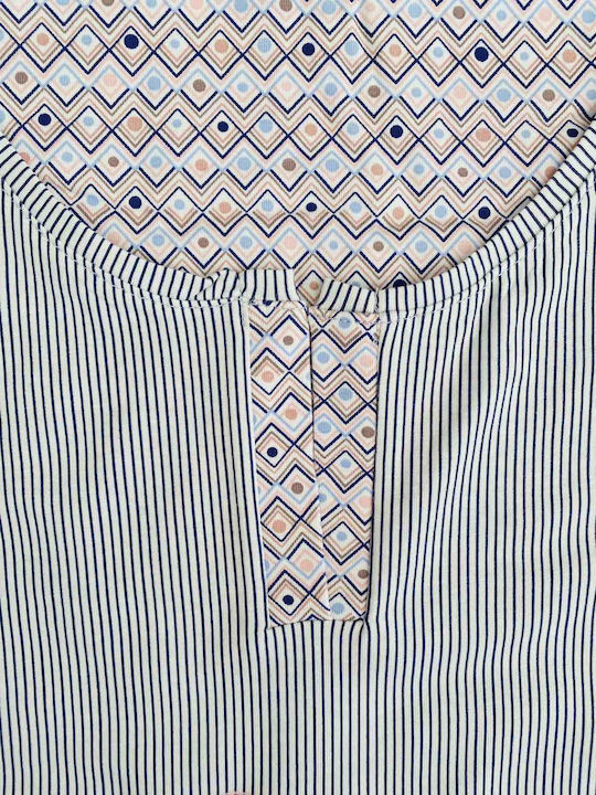 Kal-tsa Winter Damen Pyjama-Oberteil Weiß