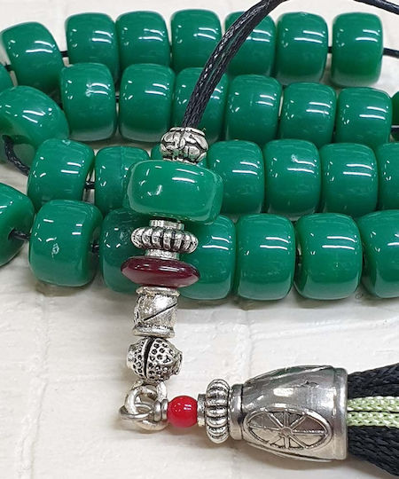 Roloi Komboloi Worry Beads din Resin de lungime 34buc Green