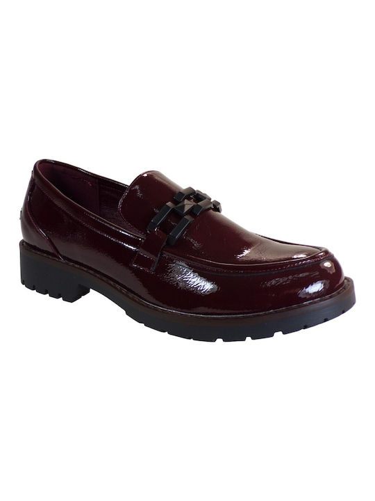 Envie Shoes Damen Loafers in Burgundisch Farbe