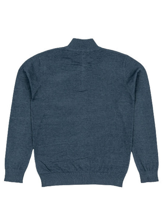 Losan Men's Long Sleeve Sweater with Zipper Navy Blue