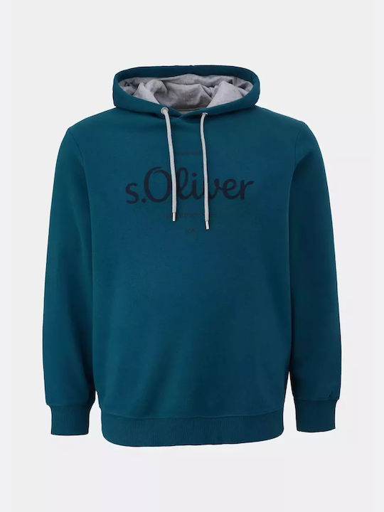 S.Oliver Herren Sweatshirt mit Kapuze Petrol Blau