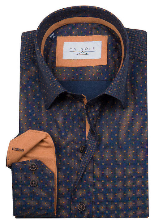 Long-sleeved Cotton Shirt Blue