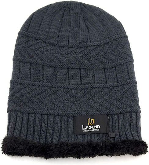 Männer Set mit Beanie Gestrickt in Gray Farbe