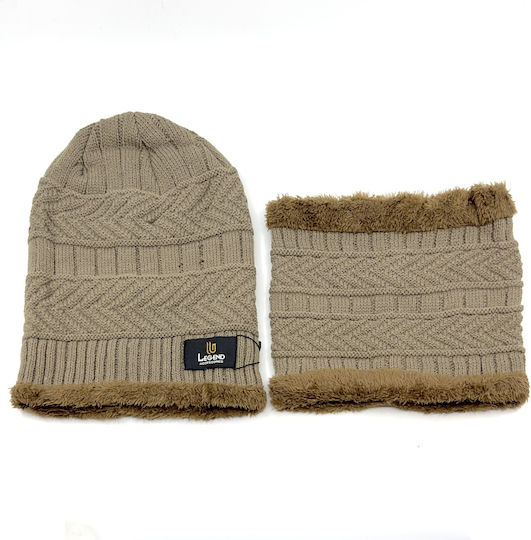 Knitted Beanie Cap Beige