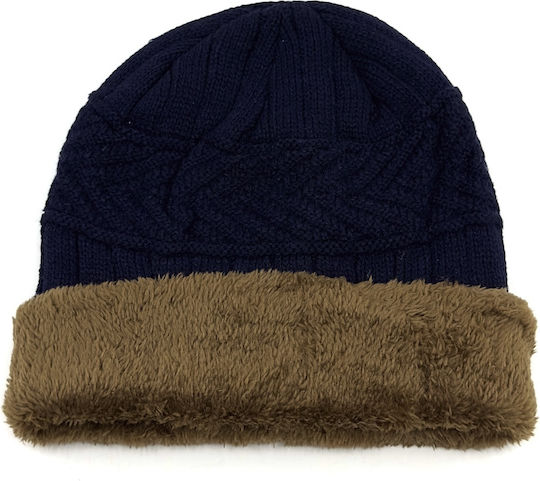 Knitted Beanie Cap Blue