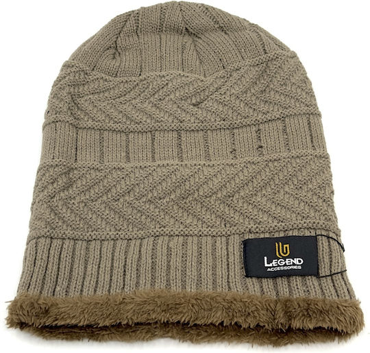 Knitted Beanie Cap Beige
