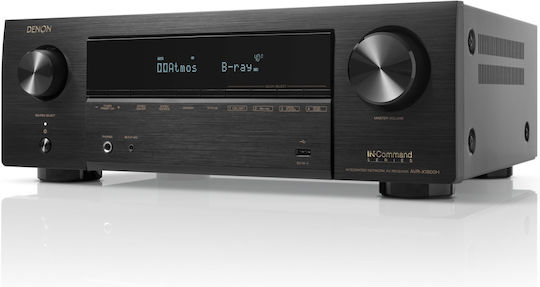 Denon AVR-X1800H Home Cinema Amplifier 4K/8K 7.2 Channels 80W/8Ω 175W/6Ω with HDR and Dolby Atmos Black