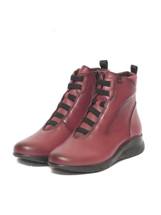 Pepe Menargues Women's Leather Boots Burgundy